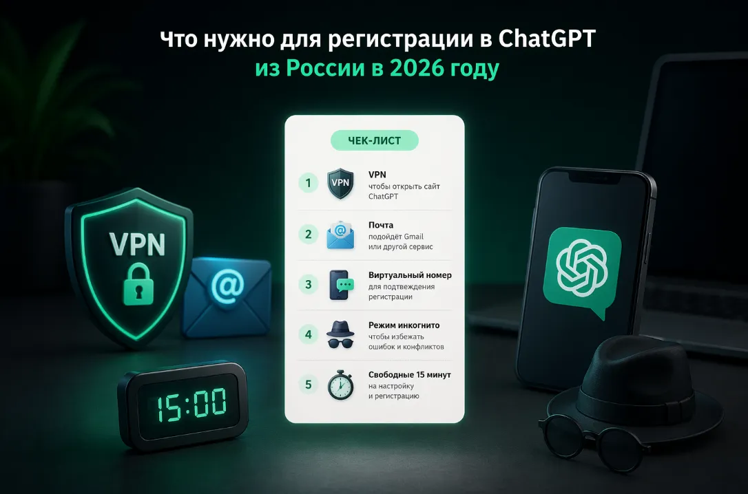 Чек-лист для регистрации в ЧАТГПТ