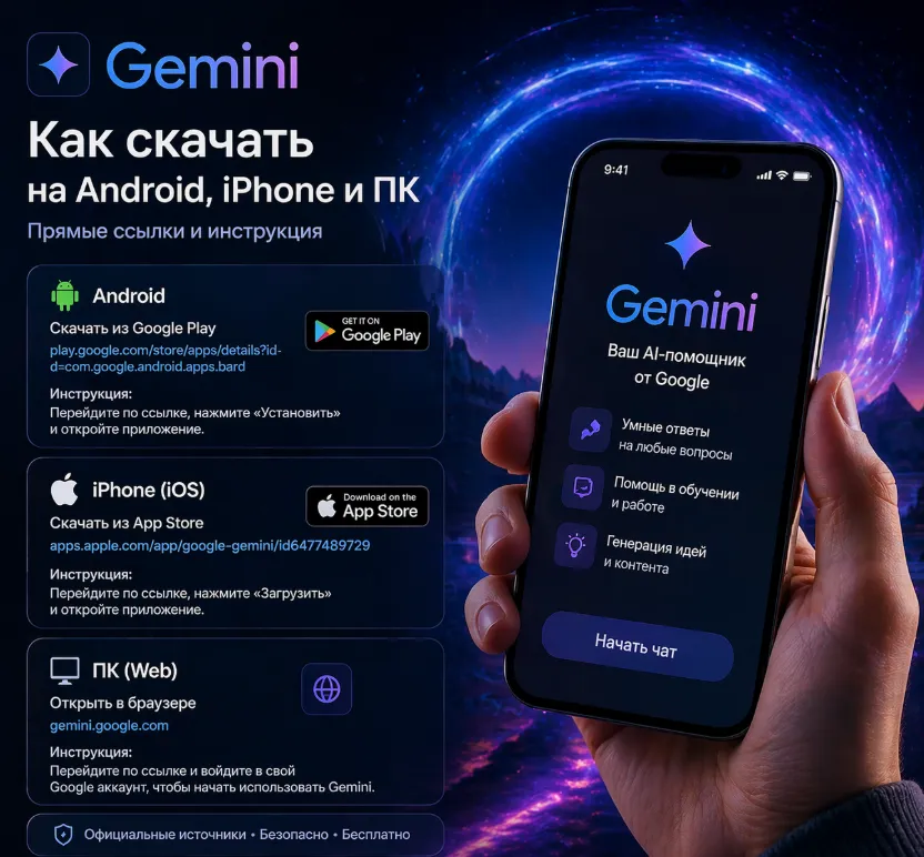 Как скачать гемини?