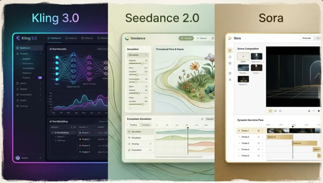 Kling 3.0 | Seedance 2.0 | Sora - Сравнение моделей