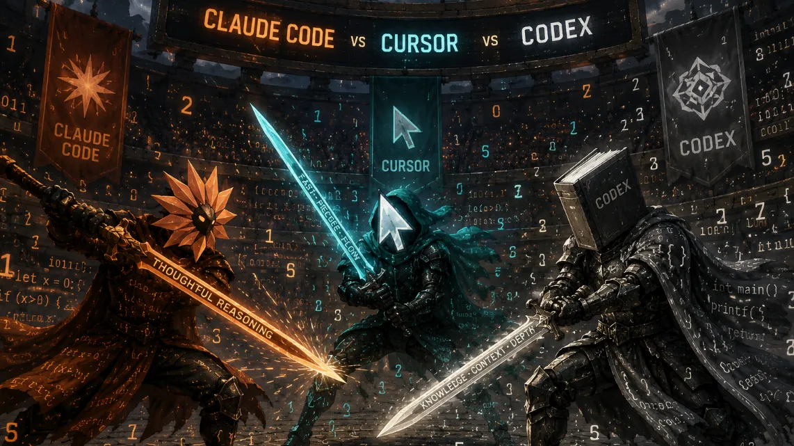 Cursor vs Claude Code vs Codex: что выбрать для кодинга в 2026